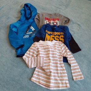 Sz 2 boys warm weather long sleeve bundle: REEBOK, JOE FRESH, GEORGE, CARTERS